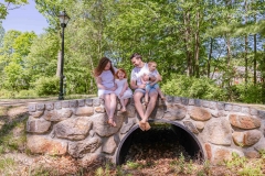 Little boy and little girl with mom and dad at the Bedford Villa