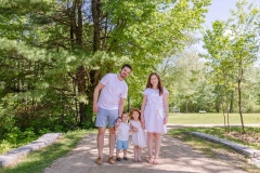 Little boy and little girl with mom and dad at the Bedford Villa